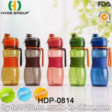 Bunte kundenspezifische Logo-Plastikwasser-Flasche (HDP-0814)